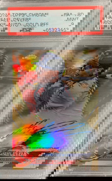 2018 Topps Chrome Rafael Devers Gold Auto PSA 9