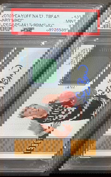 LARRY BIRD 2010 national treasures /10 all decade material Jersey autograph signatures auto Celtics PSA 9