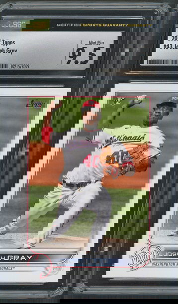 2022 Topps Series 1 Josiah Gray RC #43 CSG 9.5 Mint+ Washington Nationals