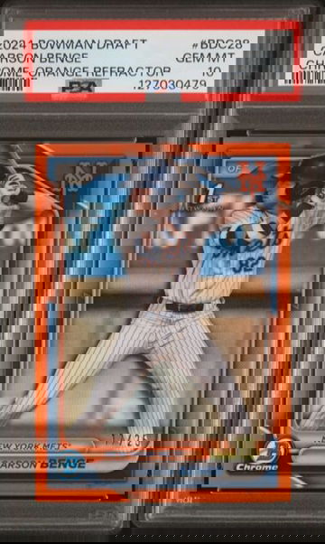 2024 Bowman Chrome 1st Carson Benge #BDC28 Orange Refractor /25 PSA 10 Mets