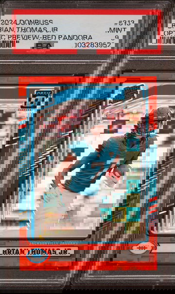 2024 Panini Donruss Optic Preview Red Pandora Brian Thomas Jr. #313 RC PSA 9