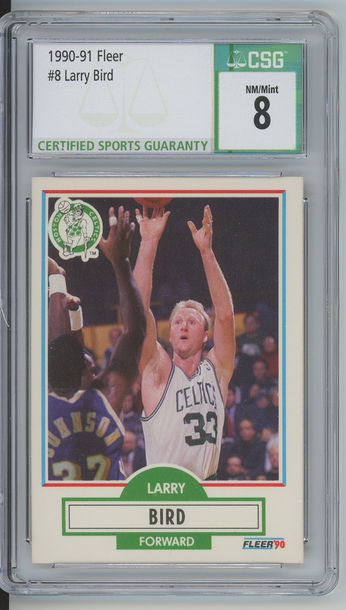1990-91 Fleer Larry Bird #8 CSG 8 NM/MT