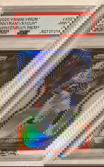 2020 Prizm Jonathan Taylor Colts Rookie Red/White/Blue Prizm PSA 9