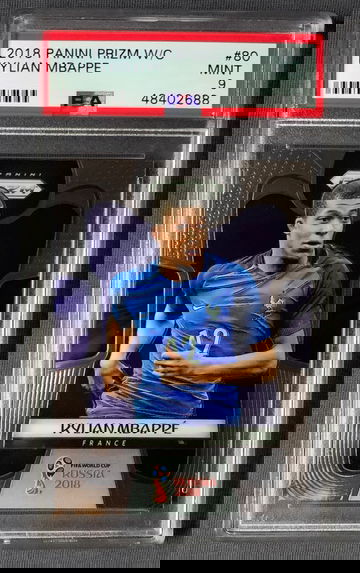2018 Panini Prizm World Cup RC #80 Kylian Mbappe PSA 9