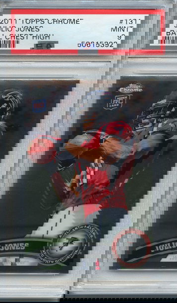 Julio Jones 2011 Topps Chrome Rookie Ball Chest High PSA 9 (392)