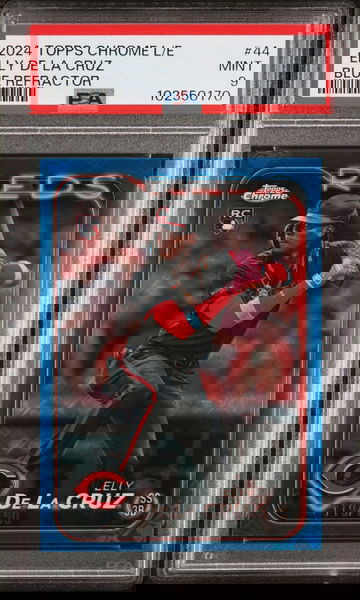 2024 Topps Chrome L/E Blue Refractor Elly De La Cruz #44 RC /150 PSA 9