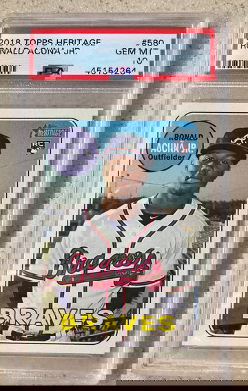 Ronald Acuna Jr. Topps Heritage RC PSA 10