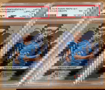 (2) LOT Kylian Mbappe 2018 Panini Prizm World Cup PSA 8.5 #80