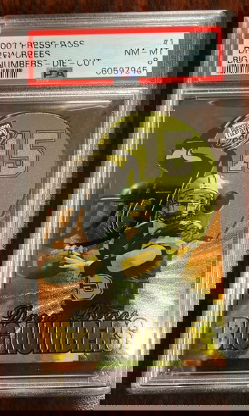 2001 Press Pass Big Numbers Die Cut Drew Brees PSA 8