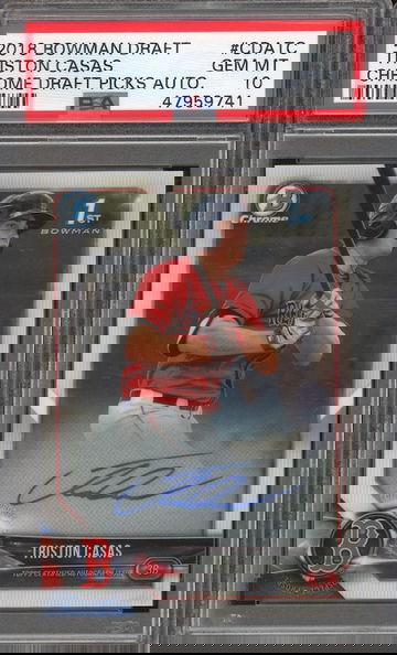 2018 bowman chrome auto Triston Casas PSA 10