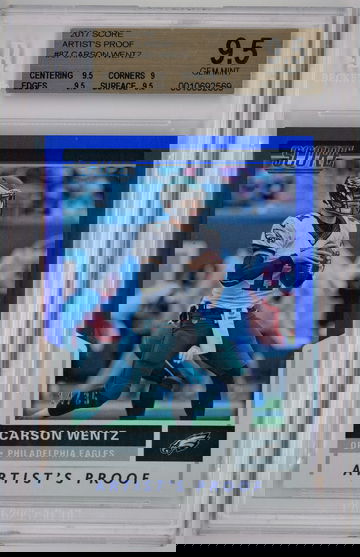 2017 Score Artist's Proof Blue /35 Carson Wentz BGS 9.5