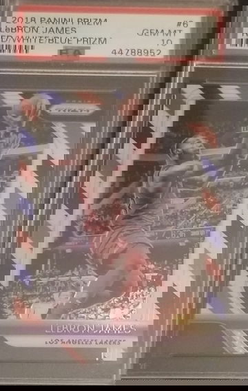 2018 Panini Prizm Lebron James #6 Red White Blue PSA 10