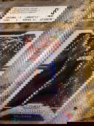 2019 Prizm White Sparkle Zion Williamson BGS 8