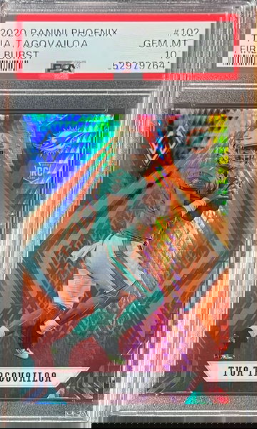 2020 Tua Tagovailoa Phoenix Fire Burst Fanatics Rookie PSA 10