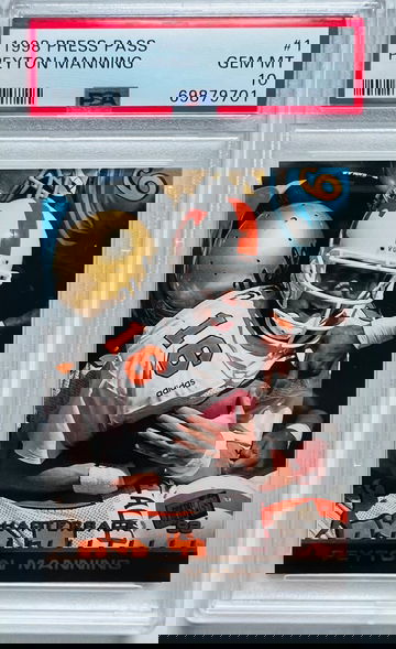 1998 Press Pass #1 Peyton Manning Rookie Card PSA 10 GEM MINT