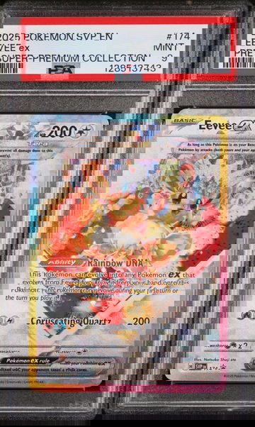 2025 Pokemon Scarlet and Violet Black Star Promo Prismatic Evolutions Super Premium Collection Eevee Ex #174 PSA 9