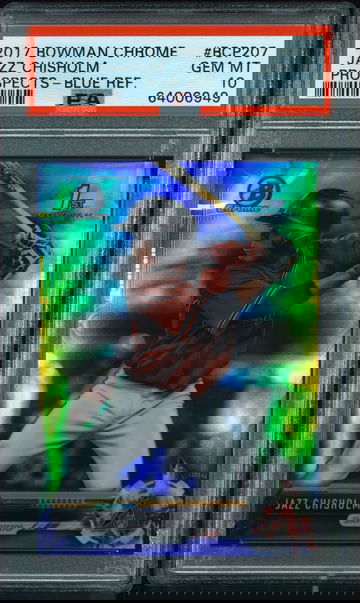 2017 Bowman Chrome Jazz Chisholm Blue Refractor 1st PSA 10