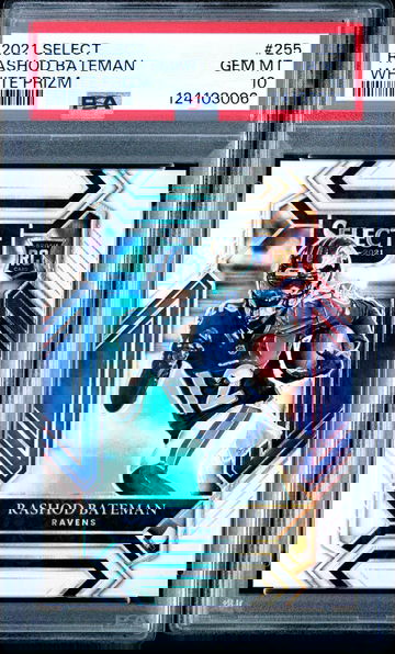 2021 Panini Select Prizm White Rashod Bateman #255 /35 PSA 10