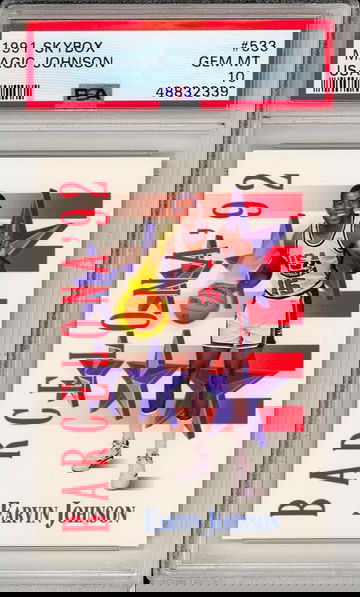 1991 NBA Skybox USA 533 HOF Earvin Magic Johnson Lakers PSA 10