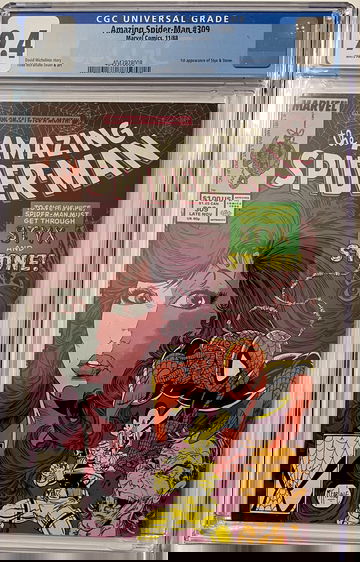 AMAZING SPIDER -MAN # 309  MARVEL COMICS 1988 CGC 9.4 WHITE PAGES 