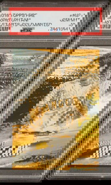 2018 Topps Fire Shohei Ohtani Hot Stars - Gold Minted PSA 10 