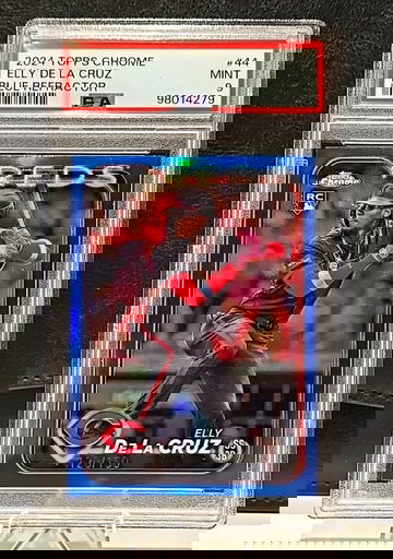 Elly De La Cruz  PSA 9  2024 Topps Chrome  RC #44  Rookie  BLUE REFRACTOR  /150  Reds