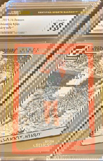 2015-16 Basketball Panini Donruss Rebounding Kings Larry Bird #10 - Graded CSG 10 GM Gem ☘️