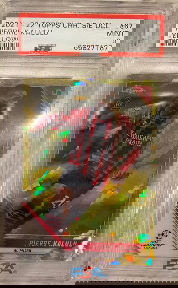 2021-22 Topps UCL Sapphire Pierre Kalulu RC Yellow /99 #67 PSA 9 Mint