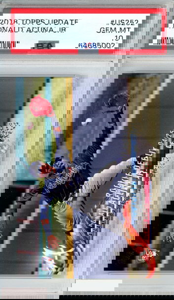 2018 TOPPS UPDATE RONALD ACUNA JR #US252 ROOKIE RC ATLANTA BRAVES PSA 10 GEM MT