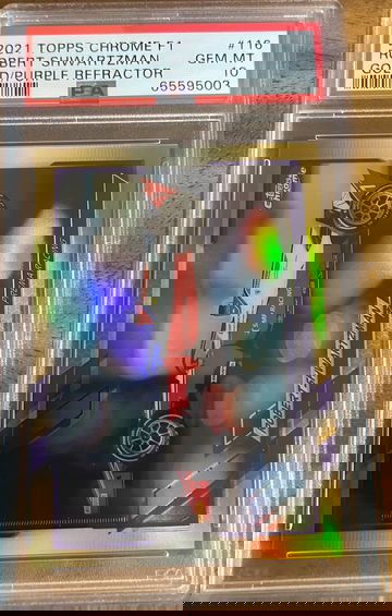 2021 TOPPS CHROME F1 ROBERT SHWARTZMAN GOLD PURPLE REFRACTOR #116 PSA 10 GEM MINT