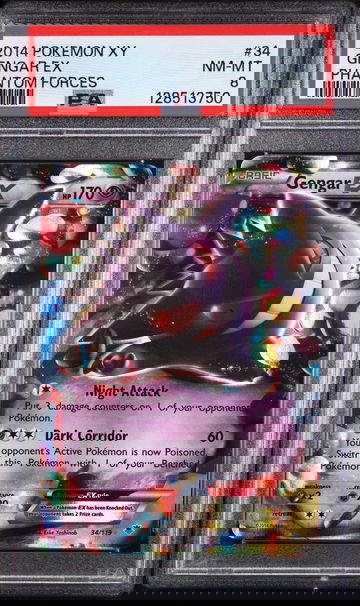 2014 Pokemon XY Phantom Forces Gengar Ex #34 PSA 8