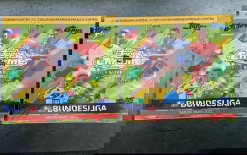 (2) 2020-21 Topps Chrome Bundesliga Match Attax (minor seal wear)