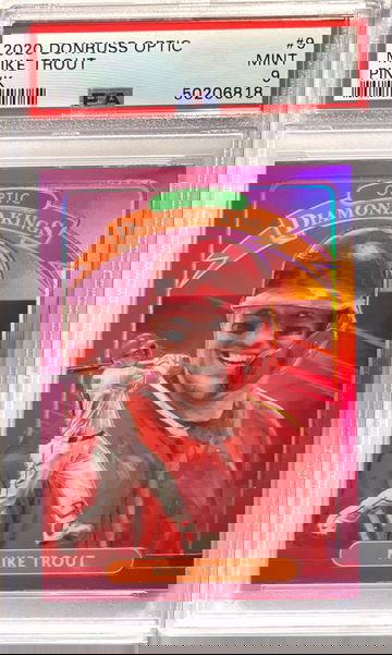 Mike Trout 2020 Donruss Optic Diamond Kings Pink Holo PSA9 Mint