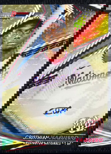  Cristhian Vaquero 2022 Bowman's Best Best of 22' On-Card Autographs Superfractor 1/1 Rookie Card