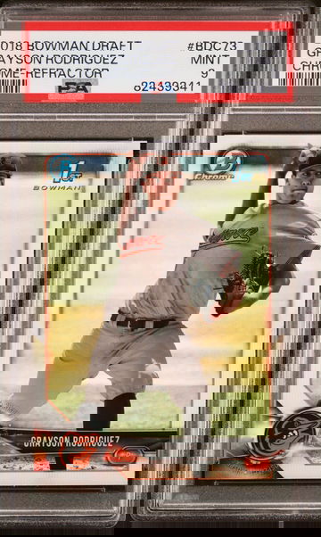 2018 Bowman Draft Chrome Refractor Grayson Rodriguez #BDC73 1st Bowman PSA 9