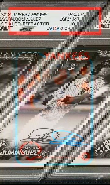 2024 Topps Chrome Jasson Dominguez Refractor Auto /499 PSA 10 GEM MT #RAJDZ RC