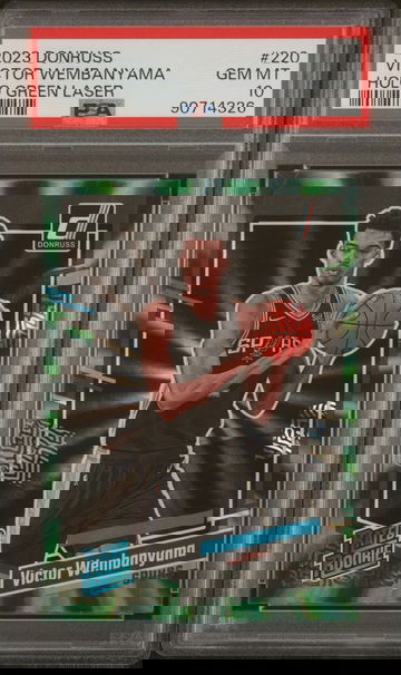 2023 Donruss Victor Wembanyama Holo Green Laser PSA 10