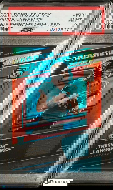 Trevor Lawrence 2021 Donruss Optic Rookie Phenoms Memorabilia Jersey - RC  PSA 9