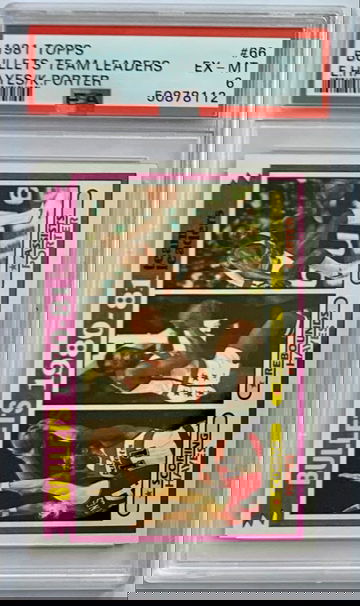 1981 Topps Basketball #66 Bullets Team Leaders Graded PSA 6 - E. Hayes K. Porter