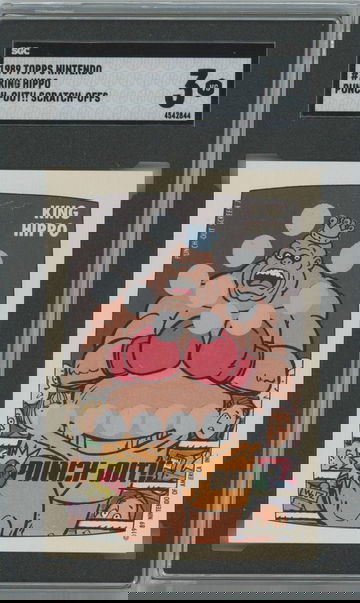 1989 Topps Nintendo King Hippo Punch Out Scratch-off Game #7 SGC 3