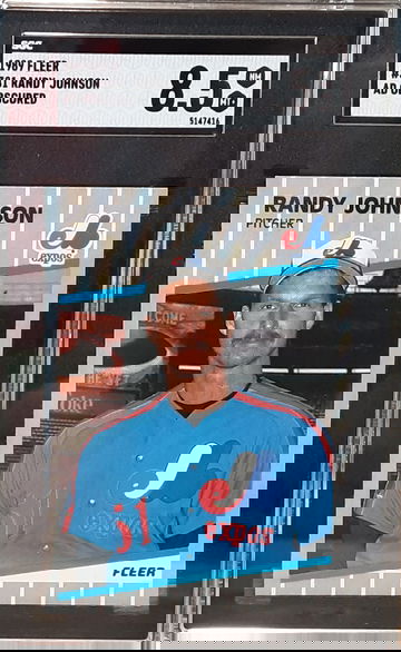 1989 Fleer Randy Johnson #381 Marlboro Ad Partially Obscured SGC 8.5 NM MT+ ROOKIE