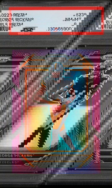 2022 Panini Prizm Purple Prizm George Pickens #329 /125 PSA 8