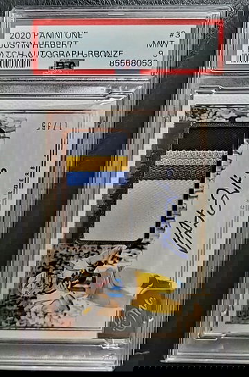 2020 Justin Herbert One Patch Rookie Auto Bronze  /35