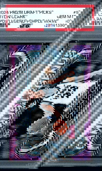 2024 Prizm Draft Picks Caitlin Clark Campus Legends Purple Wave PSA 10