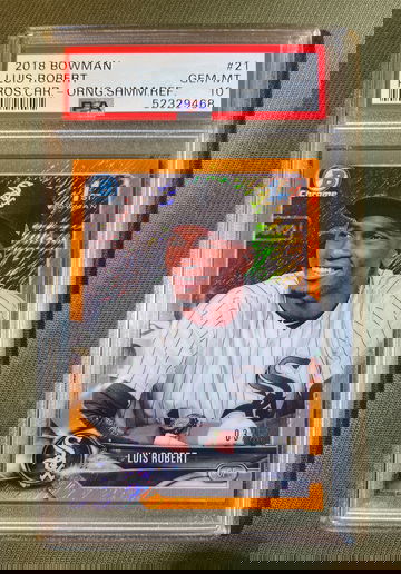 2018 Bowman Luis Robert Orange Shimmer Refractor /25 PSA 10