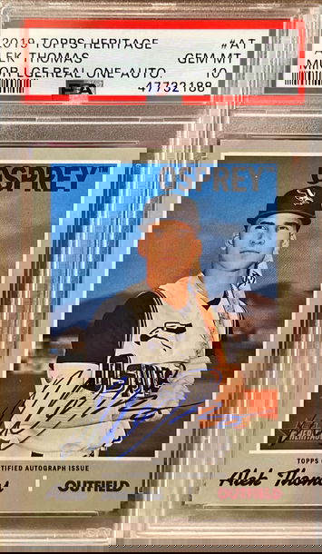 2019 Topps Heritage Minor League Alek Thomas Real One Auto