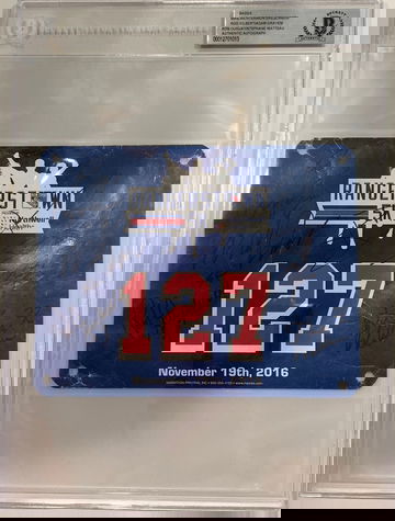 First NY Rangers 5K bib signed by Rod Gilbert Mike Richter Ron Greschner Adam Graves Ron Duguay Stephane Matteau BAS