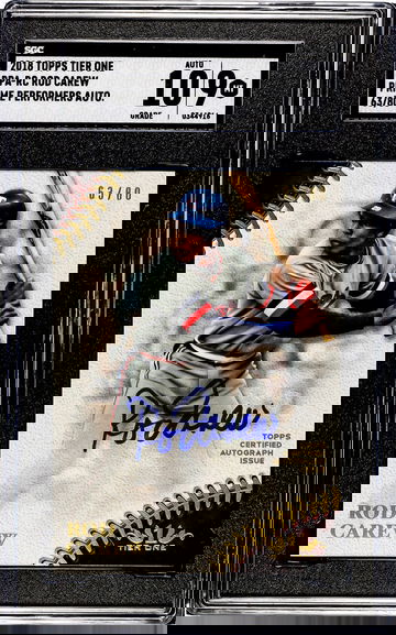 Rod Carew 2018Topps Tier One Prime Performer On-card Auto Autograph /80 SGC 9/10