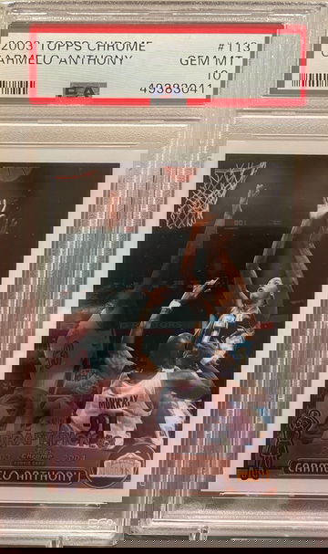 2003 topps chrome Carmelo Anthony rookie RC psa 10