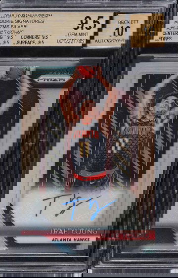 2018 PANINI PRIZM SILVER PRIZMS TRAE YOUNG ROOKIE AUTO #RS-TYG BGS 9.5 GEM MINT